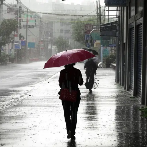 天气下雨了，所以我用了伞。