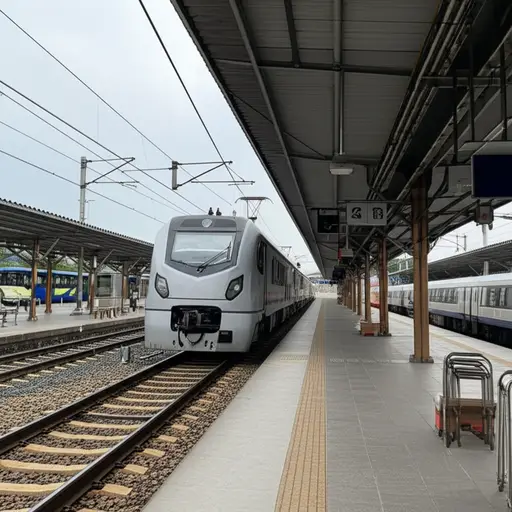 坐火车直到最后一站，然后换乘公交车。