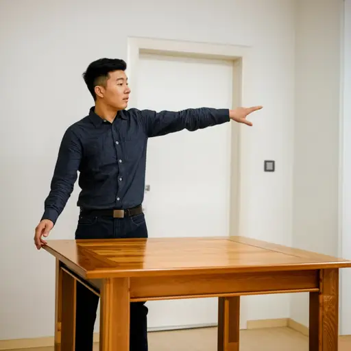 你能帮我把这张桌子搬到后屋吗？