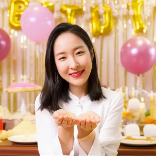 她生日时收到了一枚金戒指。