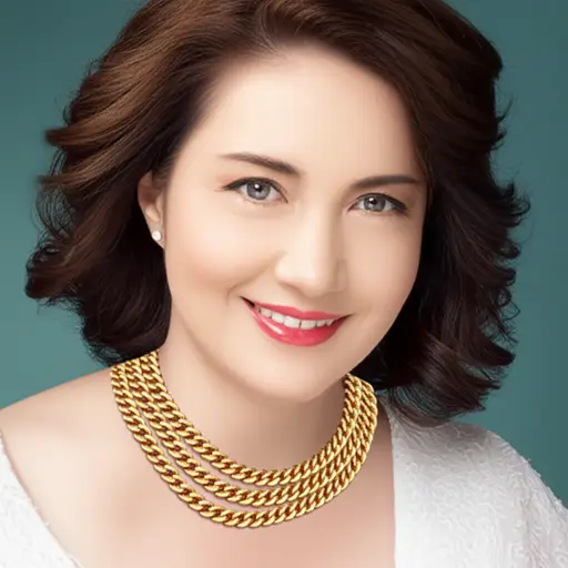 我妈妈有一条金色的项链。