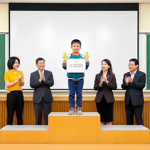 我的孙子今天在学校获得了优秀学生奖。