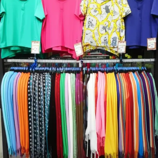 这家商店提供一系列颜色和图案。