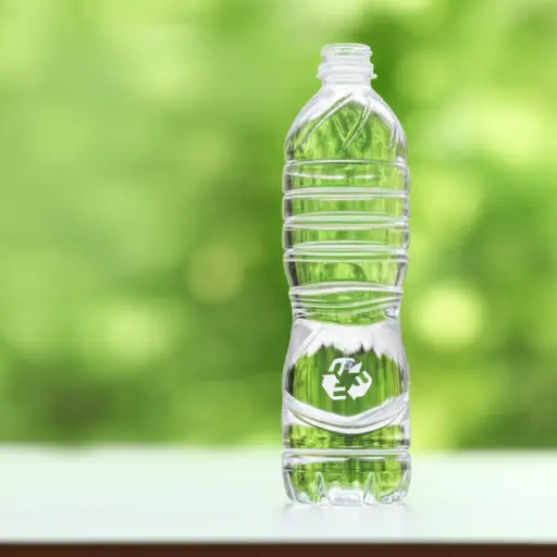 这个瓶子是由回收塑料制成的。