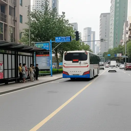 我在下一站公交站下车。