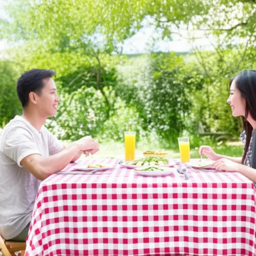 “我们在花园吃饭怎么样？”“好啊——换换口味。”