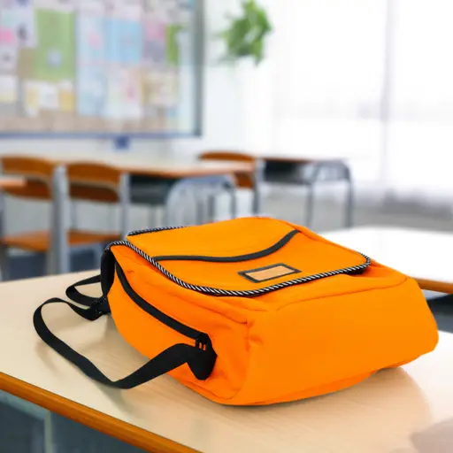 我的书包是橙色的。