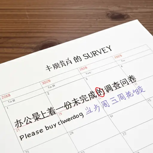 请在周五之前完成这份调查问卷。