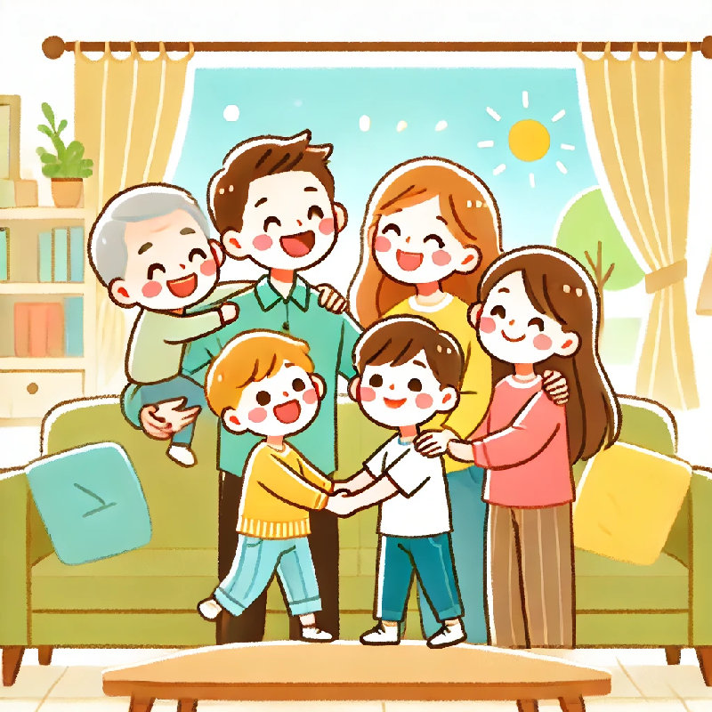 我爱我的家人。