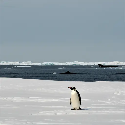 你可以在南极洲看到鲸鱼和一只企鹅。