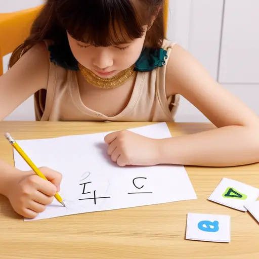 我妹妹正在学习拼写她的名字。