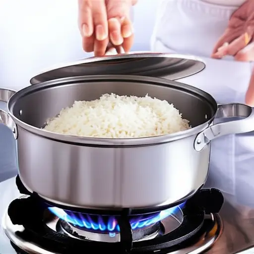 小心别把米饭烧焦了。