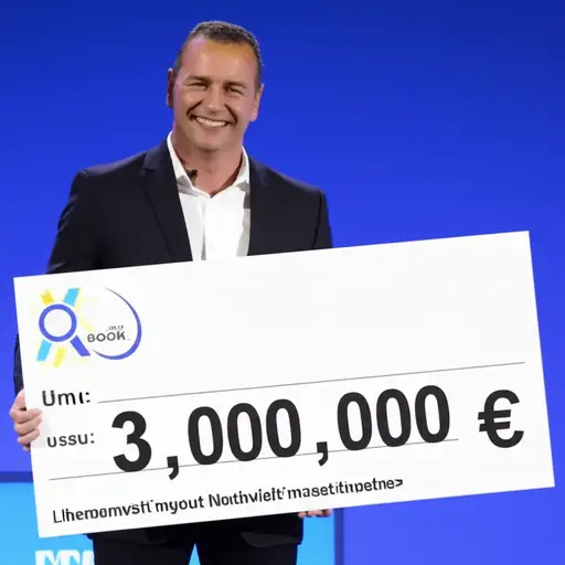 他收到了三百万欧元的奖金。