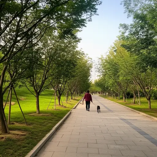 我每天遛狗两次。