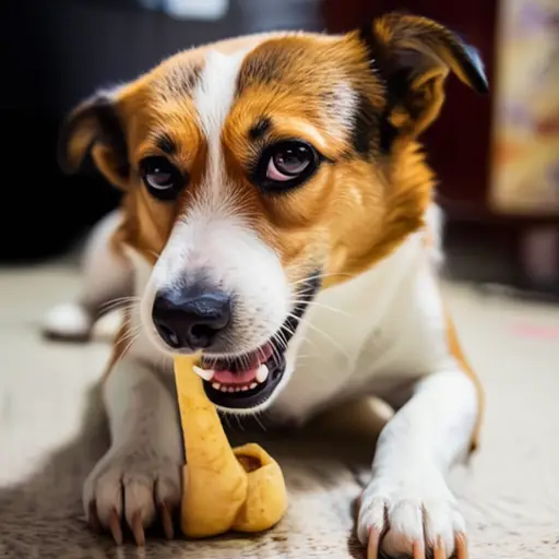 我们的狗喜欢啃骨头。