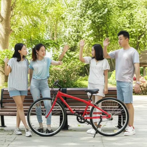 这辆自行车是我们的，不是他们的。