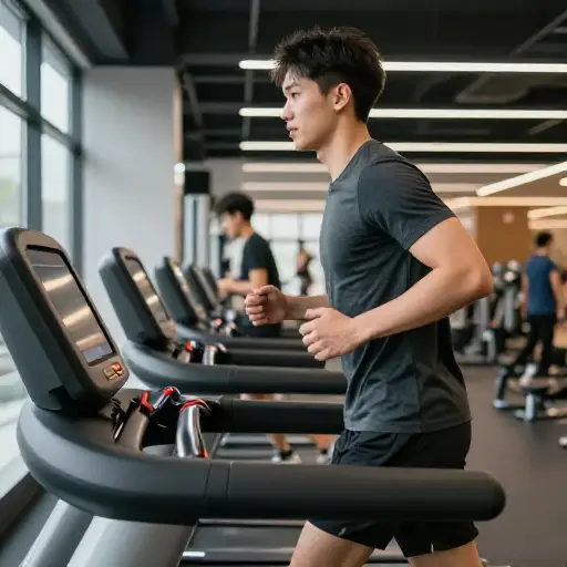 在紧张工作一周后，我去健身房释放压力。