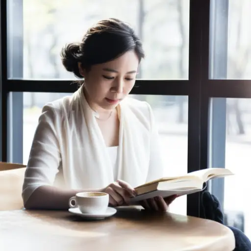 我妈妈喜欢在周末去咖啡馆看书。