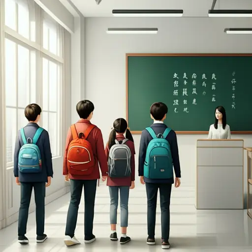 我们走进教室开始上课。