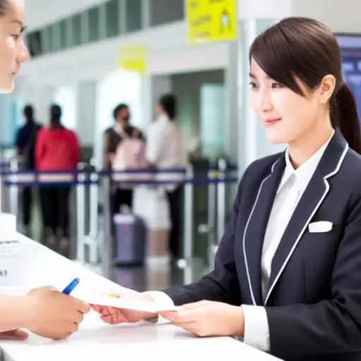 当每位乘客到达时，我们请ta填写表格。