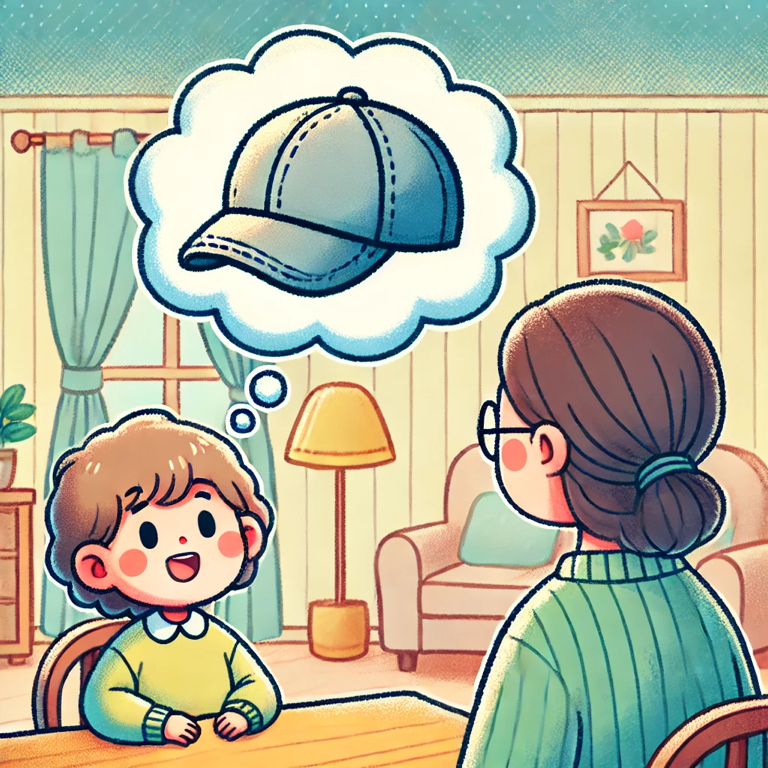 妈妈，我的帽子在哪？