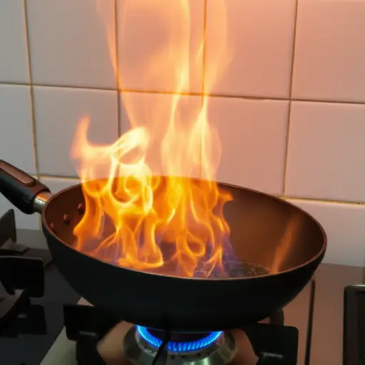 如果你不小心，油可能会着火。