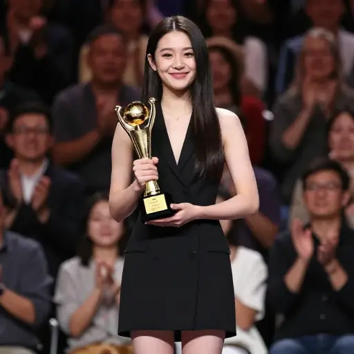 获奖后，她充满了喜悦。
