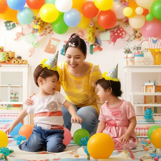 我们雇了一个保姆在派对期间照看我们的孩子。