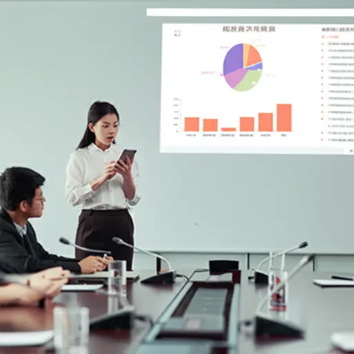 在她做演示时，一个电话打断了她。