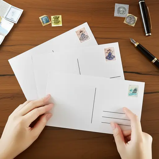 我给我的三个朋友都寄了一张明信片。