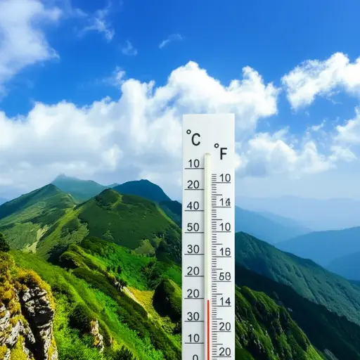 这座山上的天气非常好，平均温度为17摄氏度。