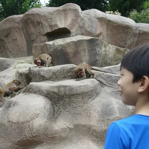 在动物园，我最喜欢看猴子了。