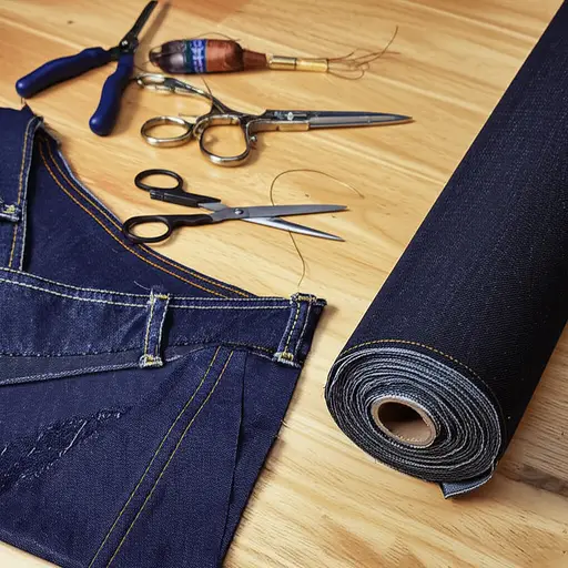 这种结实的牛仔布料非常适合做工作服。