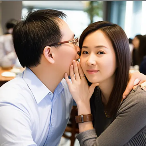 他倾身向他的妻子，低声说：‘我们能早点回家吗？’