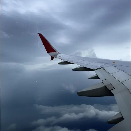 在我们从巴黎返回的途中，遇到了恶劣天气。