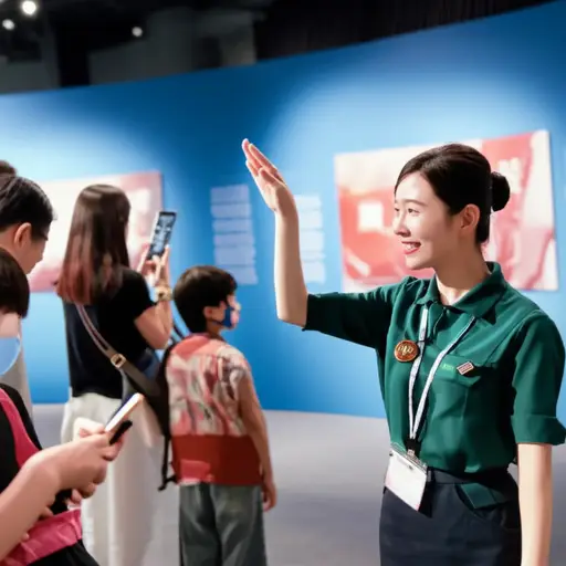 博物馆礼貌地要求游客关闭手机。