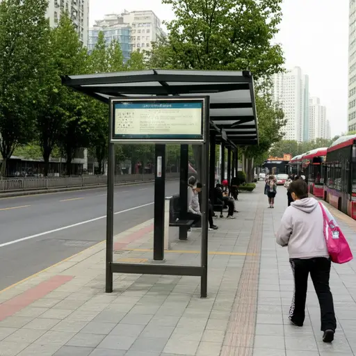 公交车站就在附近。