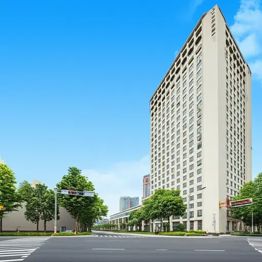 在酒店后左转。