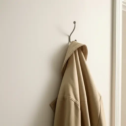 请把外套挂在门厅的挂钩上。