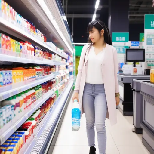 她去买了些牛奶。