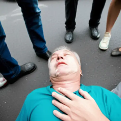 他心脏病发作倒下并去世了。