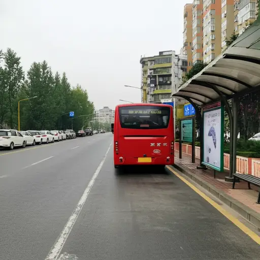 公交车驶离公交站。