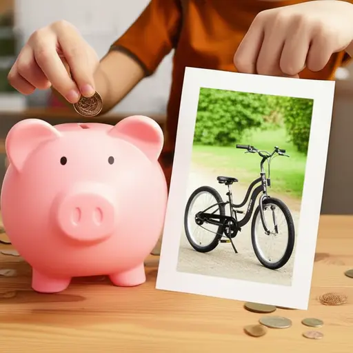 我想存钱买一辆新自行车。