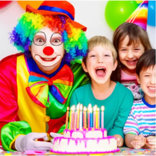 我生日派对上请了一个小丑。