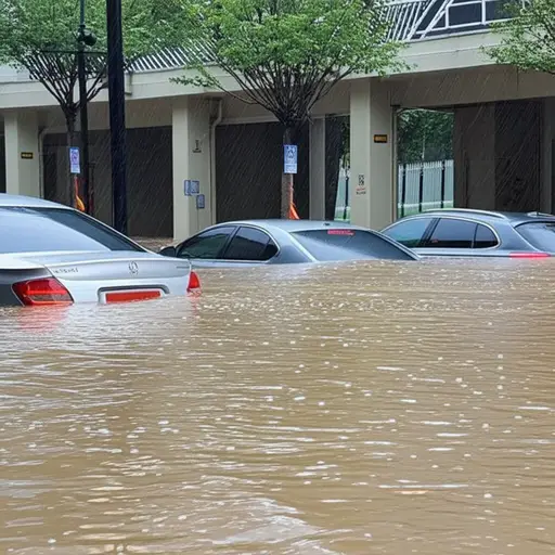 大雨导致该地区发生多起洪水。