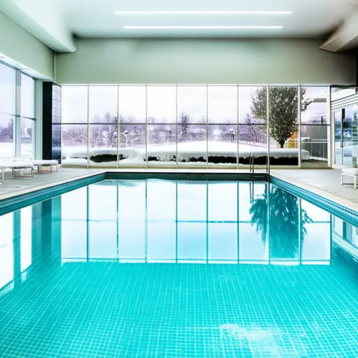 这个游泳池是室内的，所以冬天也可以游泳。