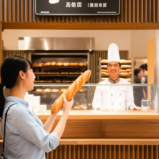 今天早上我从面包师那里买了一条新鲜的面包。