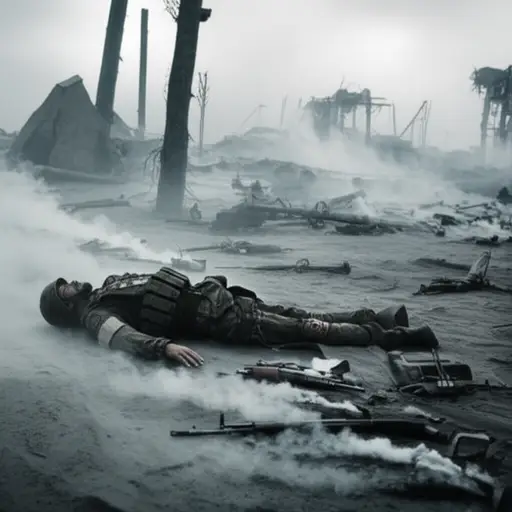 他在战争中丧生。