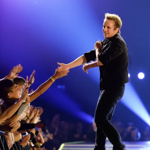 绿日乐队的歌手向我走来。他握住我的手，然后给了我一个拥抱。