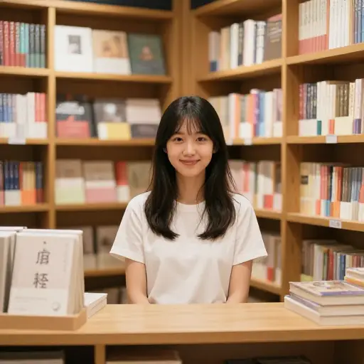 她是一家书店的销售员。